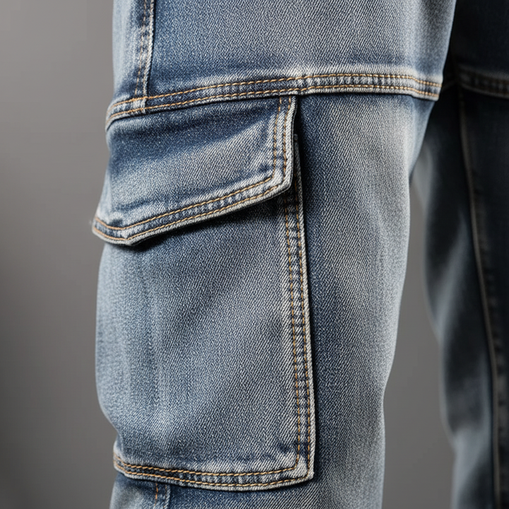 Men's Cargo Jeans with Deep Pockets