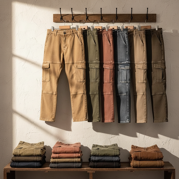 Men's Cargo Jeans with Deep Pockets