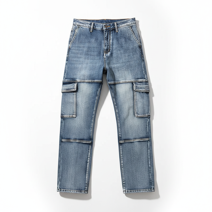 Men's Cargo Jeans with Deep Pockets