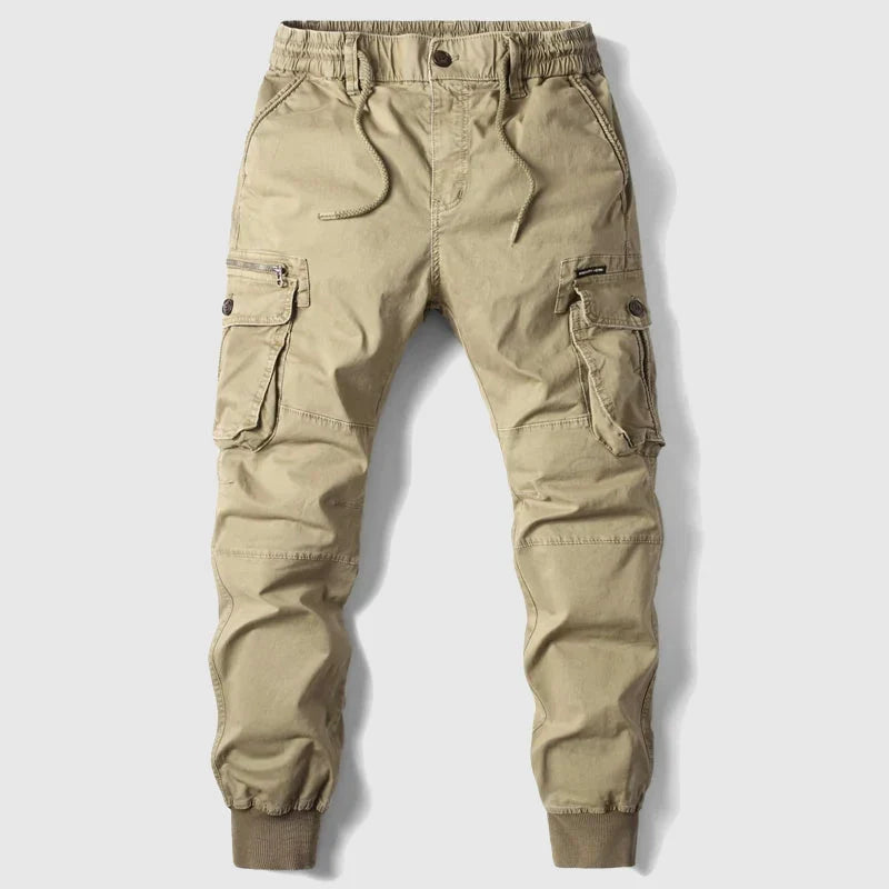 Men's Cargo Jogger Trousers With Cuffed Ankle Hems
