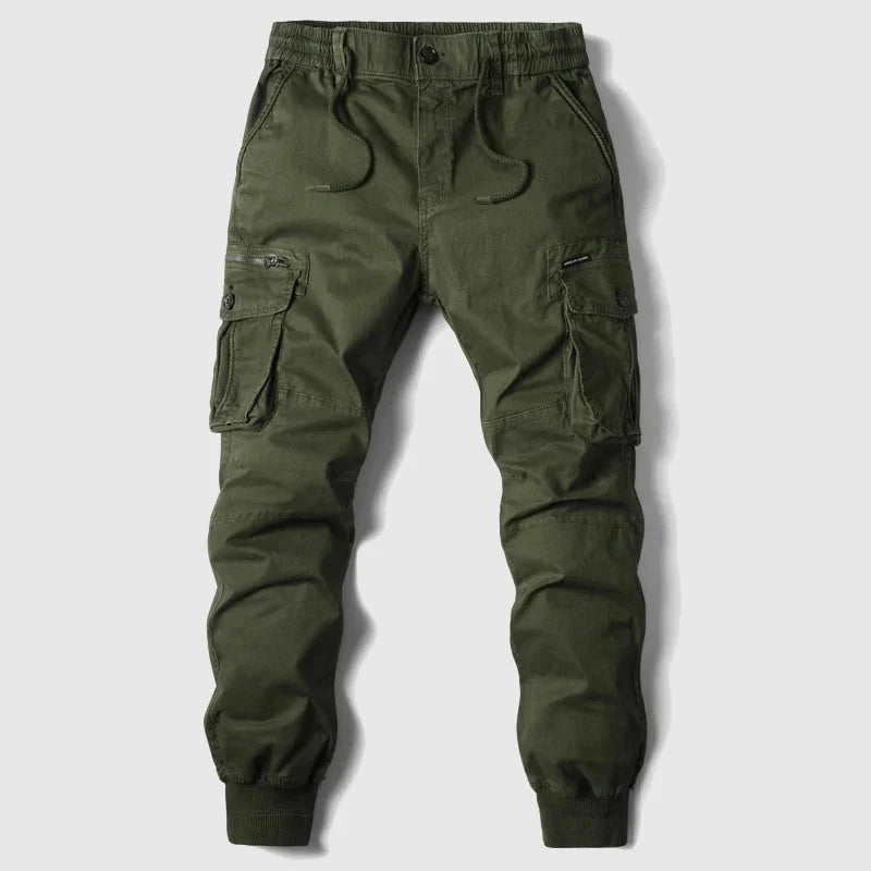 Men's Cargo Jogger Trousers With Cuffed Ankle Hems