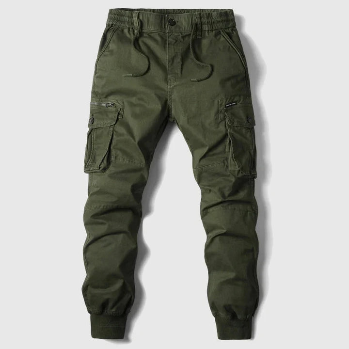 Men's Cargo Jogger Trousers With Cuffed Ankle Hems