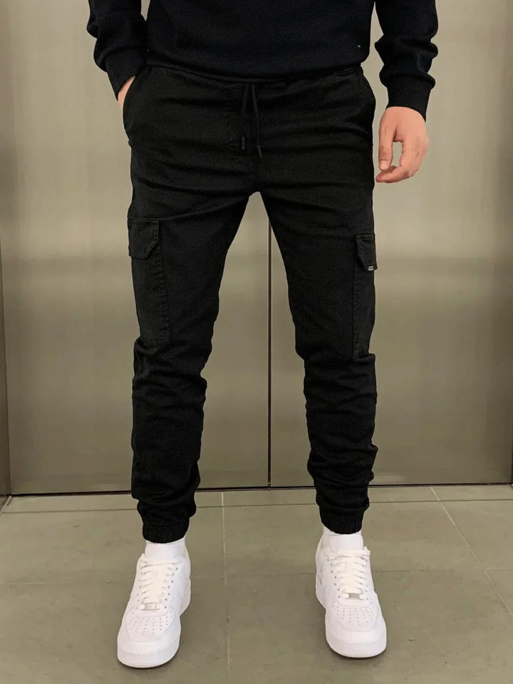 Men's Cargo Jogger Trousers with Elastic Waist