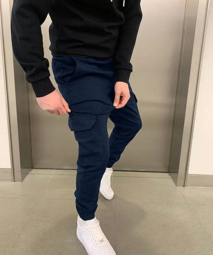 Men's Cargo Jogger Trousers with Elastic Waist