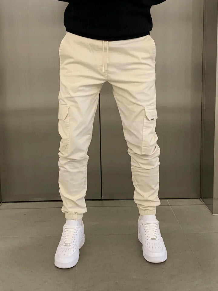 Men's Cargo Jogger Trousers with Elastic Waist