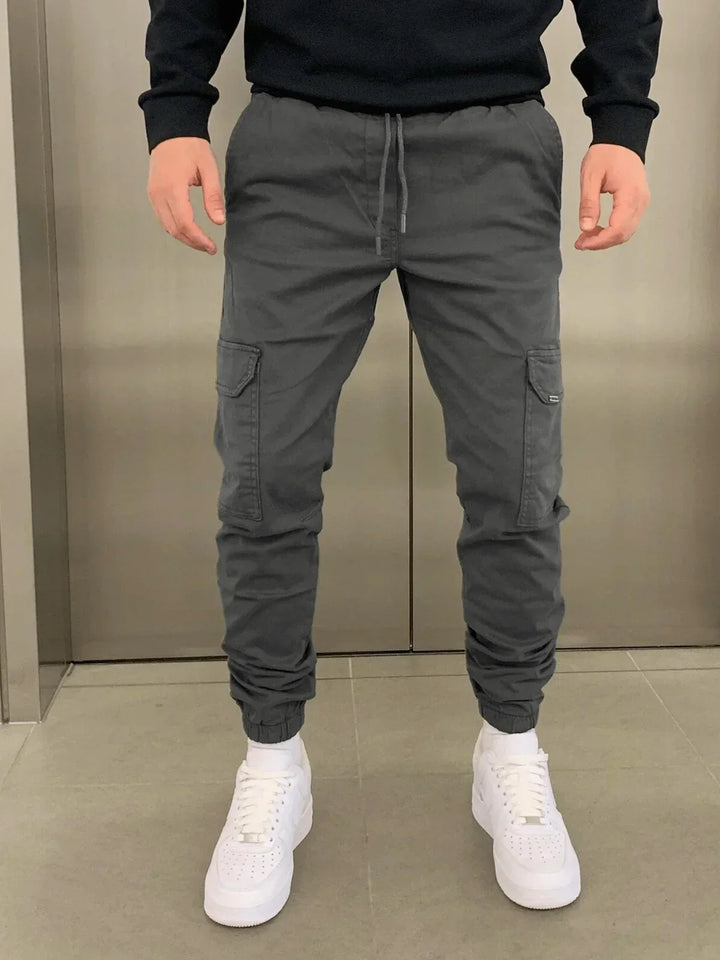 Men's Cargo Jogger Trousers with Elastic Waist