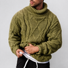 Men's Chunky Cable Knit Roll Neck Jumper