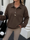 Women's Collared Half-Button Sweatshirt