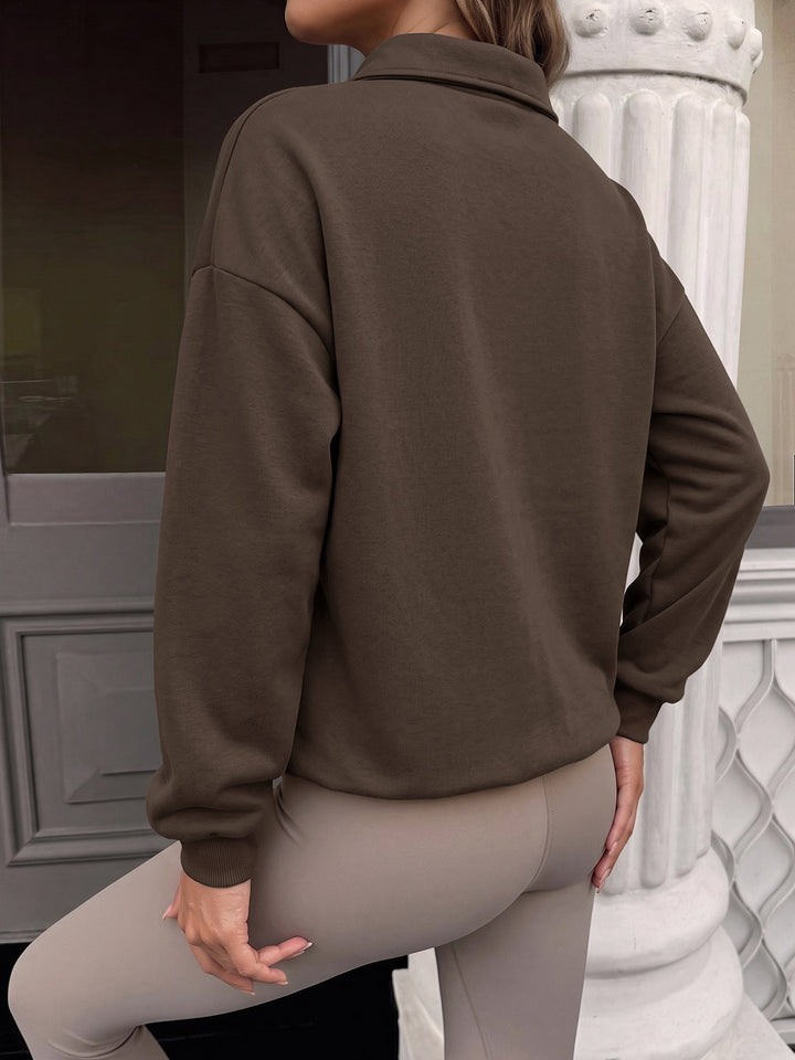 Women's Collared Half-Button Sweatshirt
