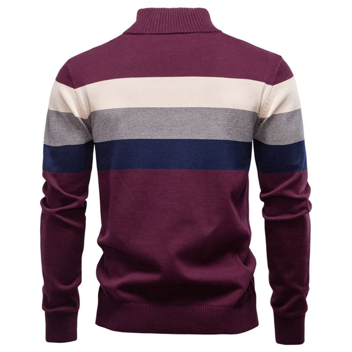 Men's Colour-Block Quarter-Zip Sweater