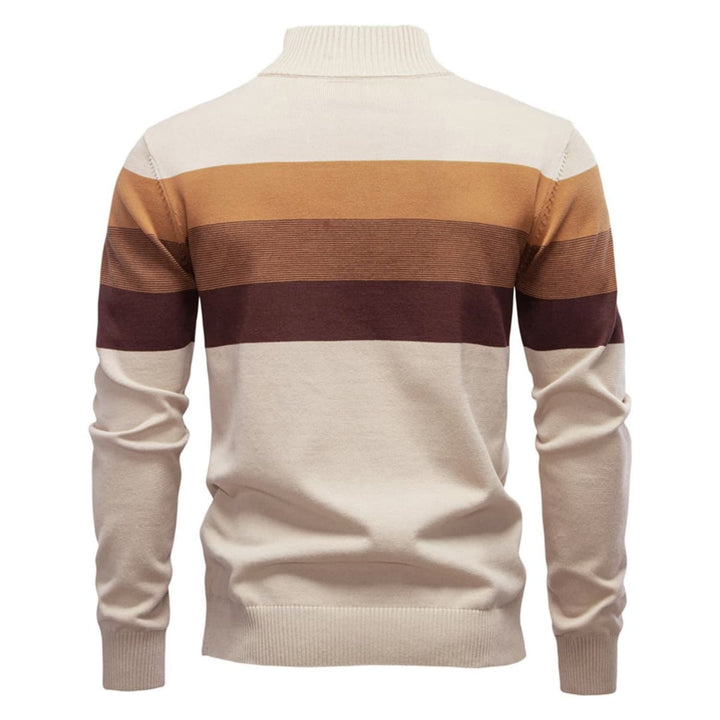 Men's Colour-Block Quarter-Zip Sweater