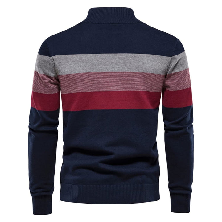 Men's Colour-Block Quarter-Zip Sweater