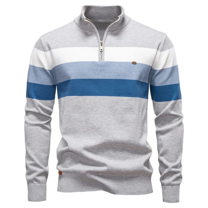 Men's Colour-Block Quarter-Zip Sweater