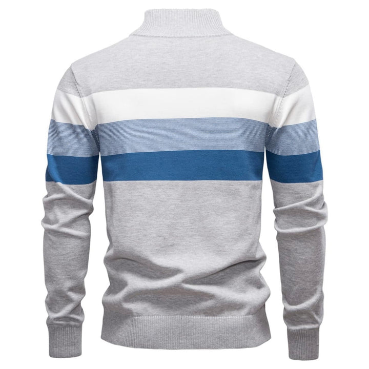Men's Colour-Block Quarter-Zip Sweater