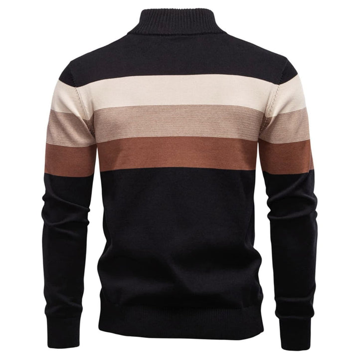 Men's Colour-Block Quarter-Zip Sweater