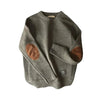 Men's Crew Neck Knit Jumper with Elbow Patches