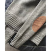 Men's Crew Neck Knit Jumper with Elbow Patches