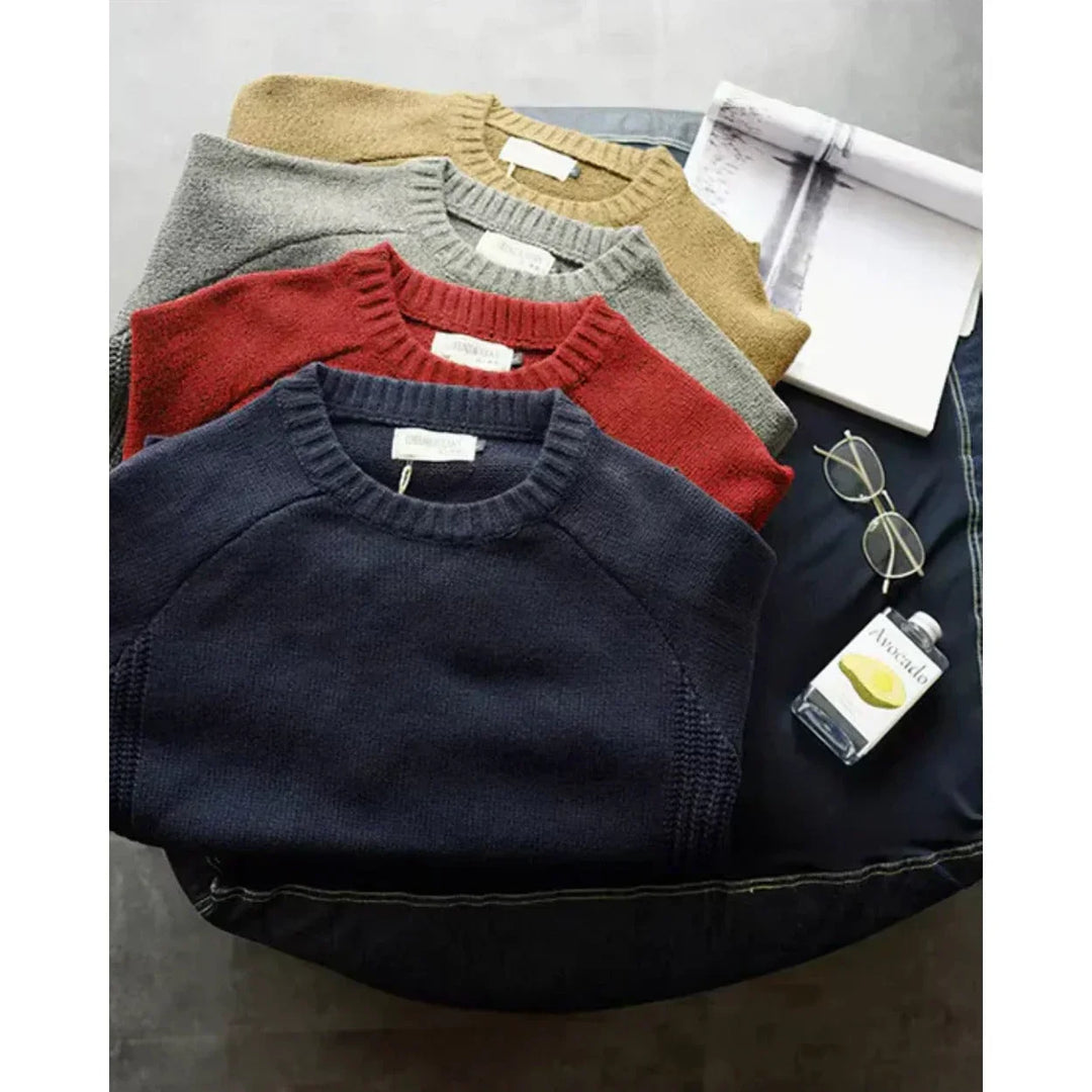 Men's Crew Neck Jumper with Elbow Patches