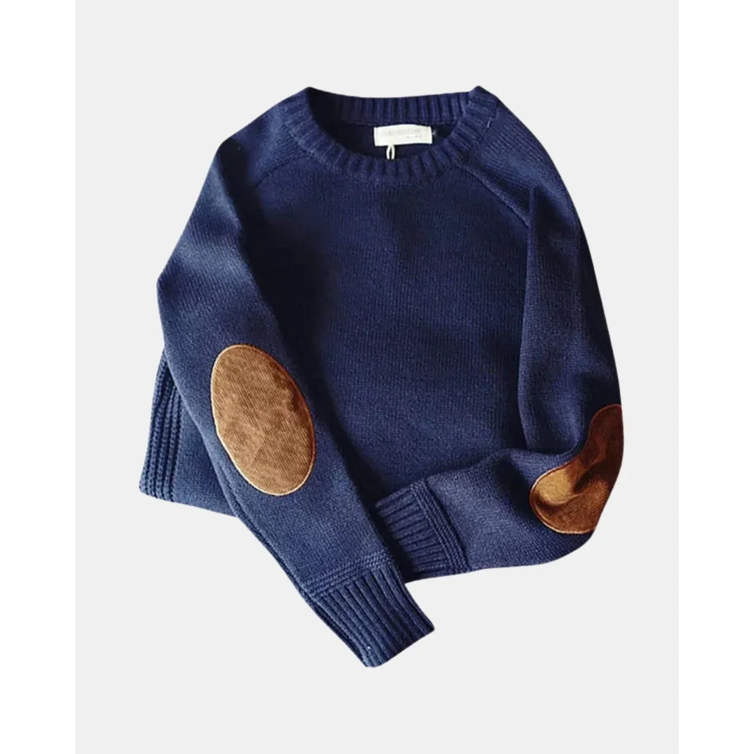 Men's Crew Neck Jumper with Elbow Patches
