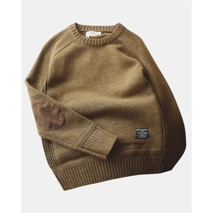 Men's Crew Neck Jumper with Elbow Patches