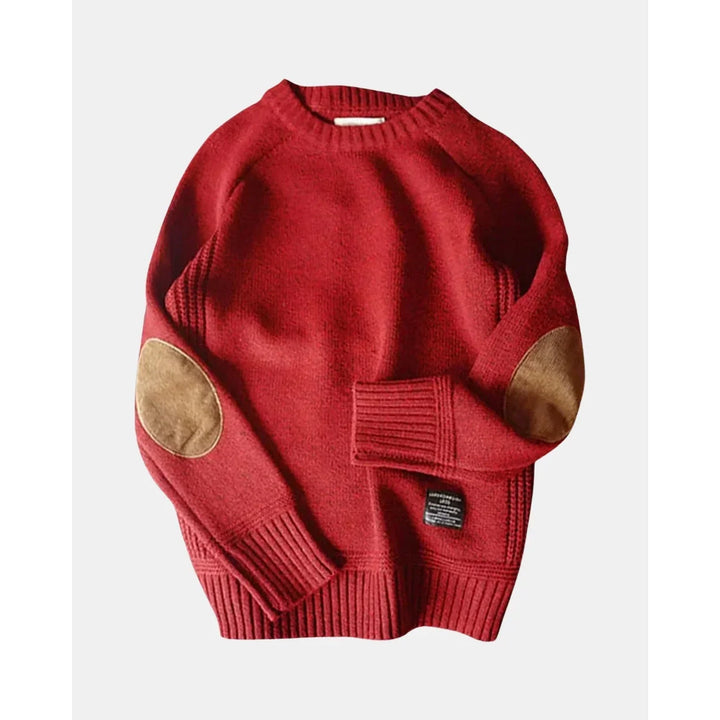 Men's Crew Neck Jumper with Elbow Patches