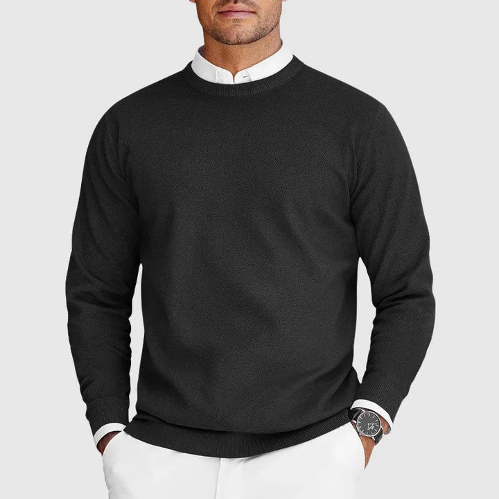 Men's Crew Neck Long-Sleeve Knitted Jumper