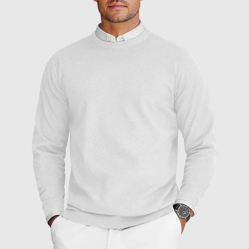 Men's Crew Neck Long-Sleeve Knitted Jumper