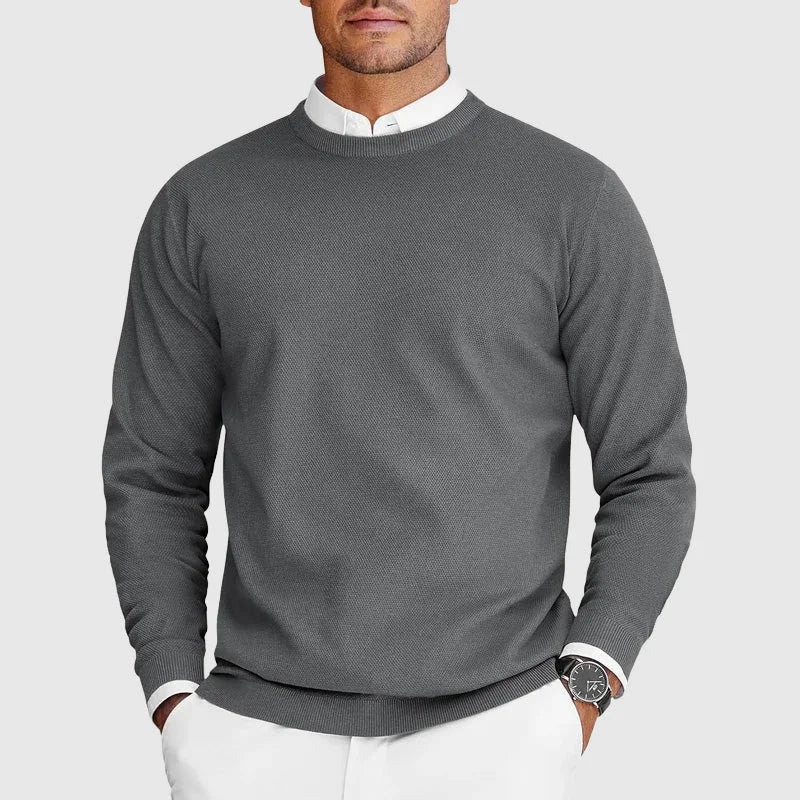 Men's Crew Neck Long-Sleeve Knitted Jumper
