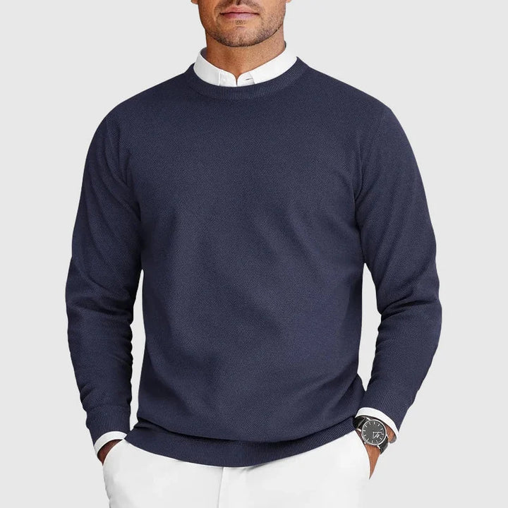 Men's Crew Neck Long-Sleeve Knitted Jumper