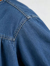 Women's Denim Tie-Front Buttoned Top