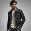 Men's Denim Trucker Jacket with Fleece Lining