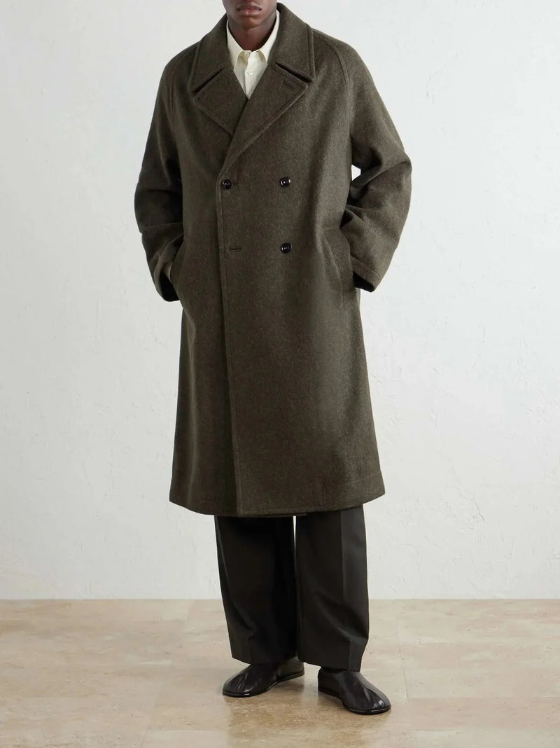Men's Double-Breasted Long Coat
