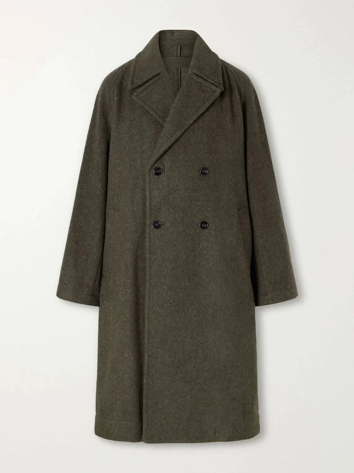 Men's Double-Breasted Long Coat