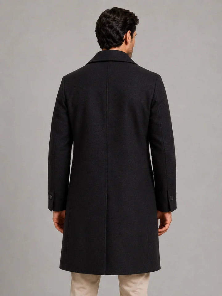 Men's Double-Breasted Longline Winter Coat