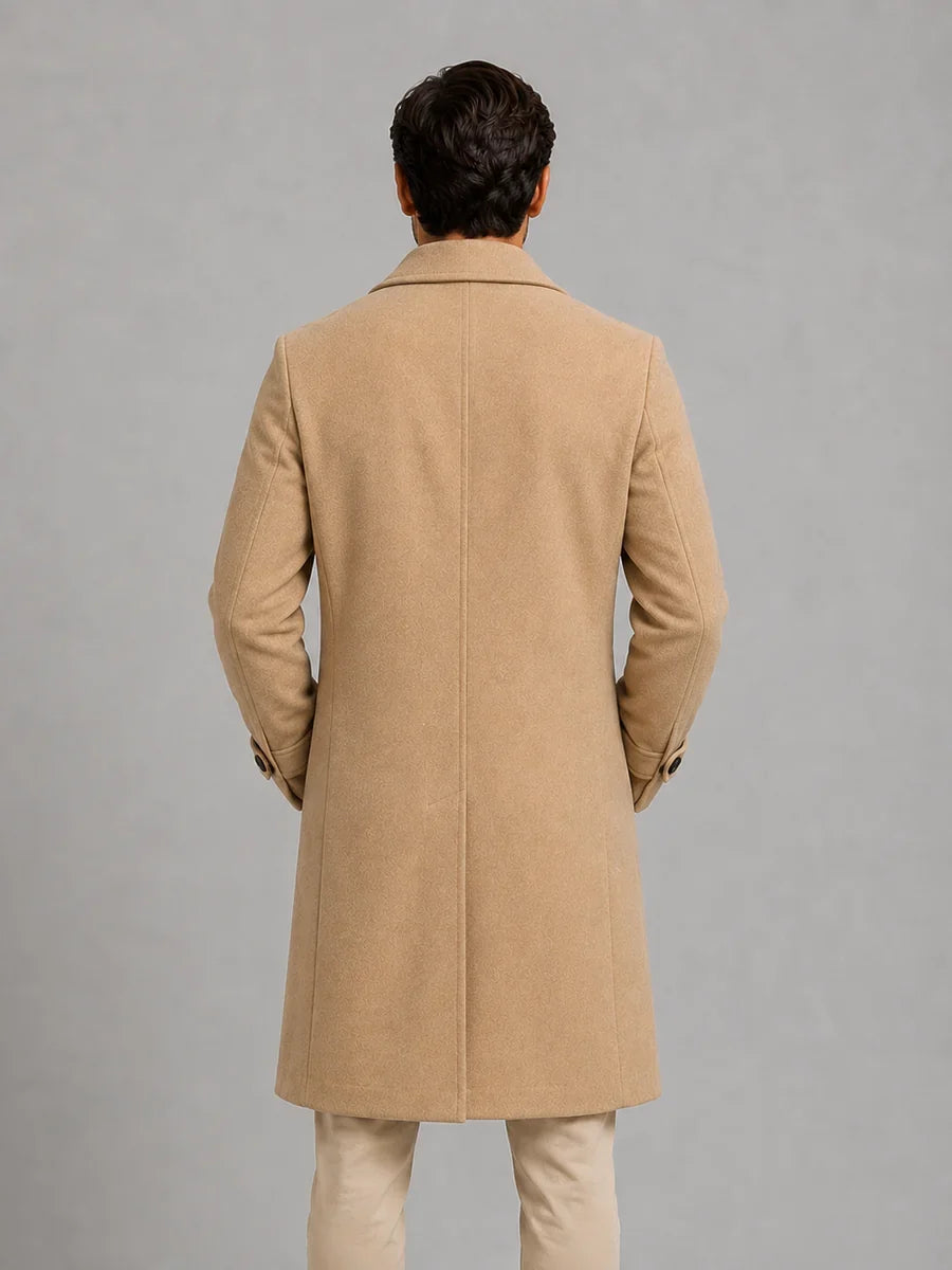 Men's Double-Breasted Longline Winter Coat