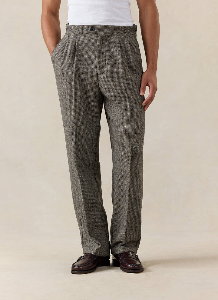 Men's Double-Pleated Tailored Trousers