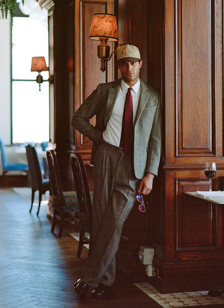 Men's Double-Pleated Tailored Trousers