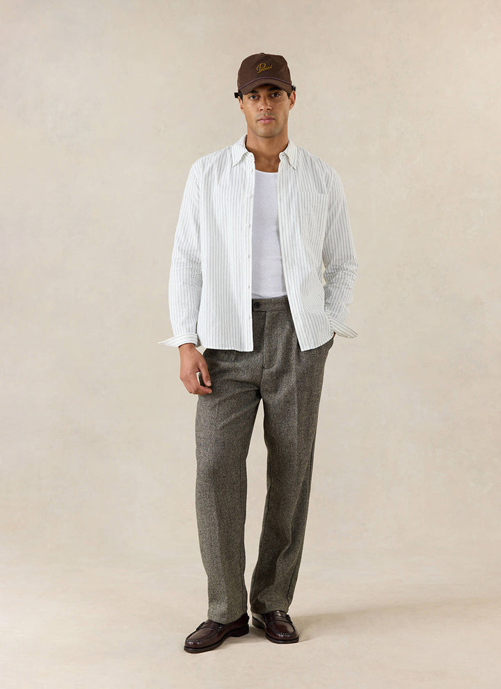Men's Double-Pleated Tailored Trousers