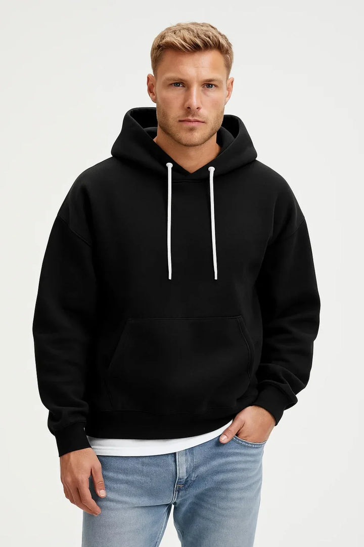 Men's Drawstring Pullover Hoodie with Kangaroo Pocket