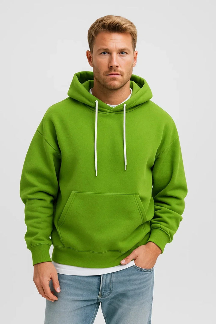 Men's Drawstring Pullover Hoodie with Kangaroo Pocket