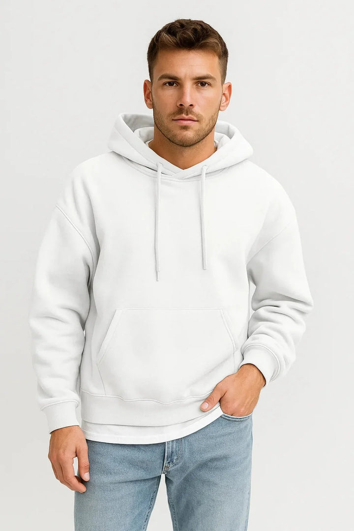 Men's Drawstring Pullover Hoodie with Kangaroo Pocket