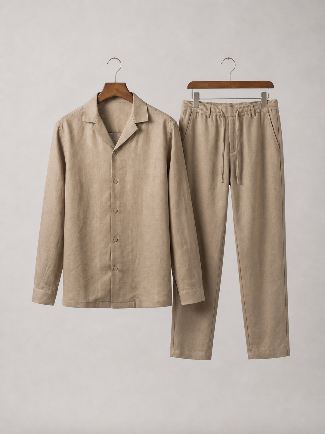 Men's Drawstring-Waist Linen-Look Trousers