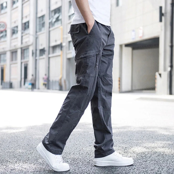 Men's Elasticated-Waist Cargo Trousers