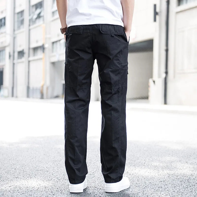 Men's Elasticated-Waist Cargo Trousers
