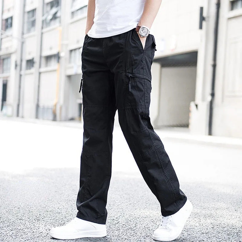 Men's Elasticated-Waist Cargo Trousers