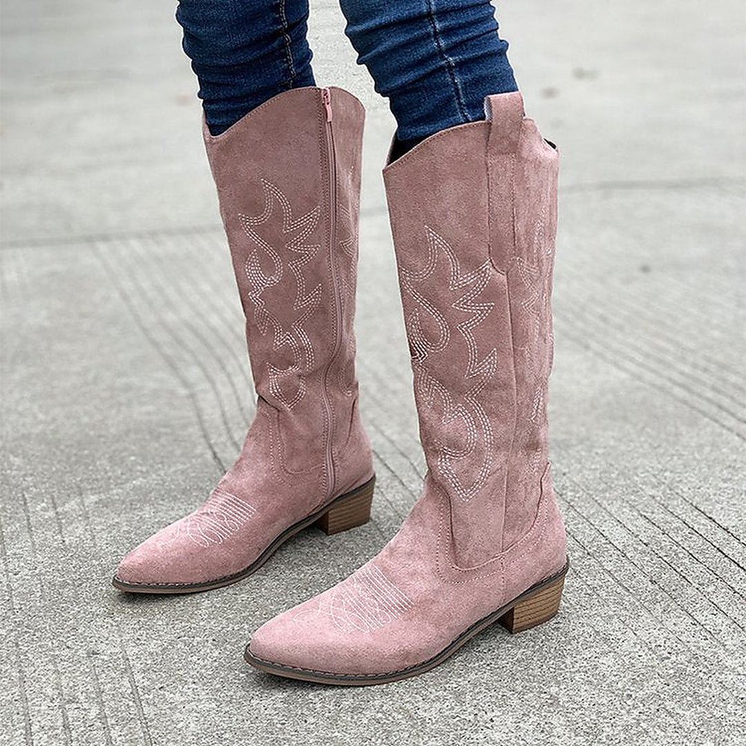 Women's Embroidered Knee-High Western Boots