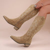Women's Embroidered Knee-High Western Boots