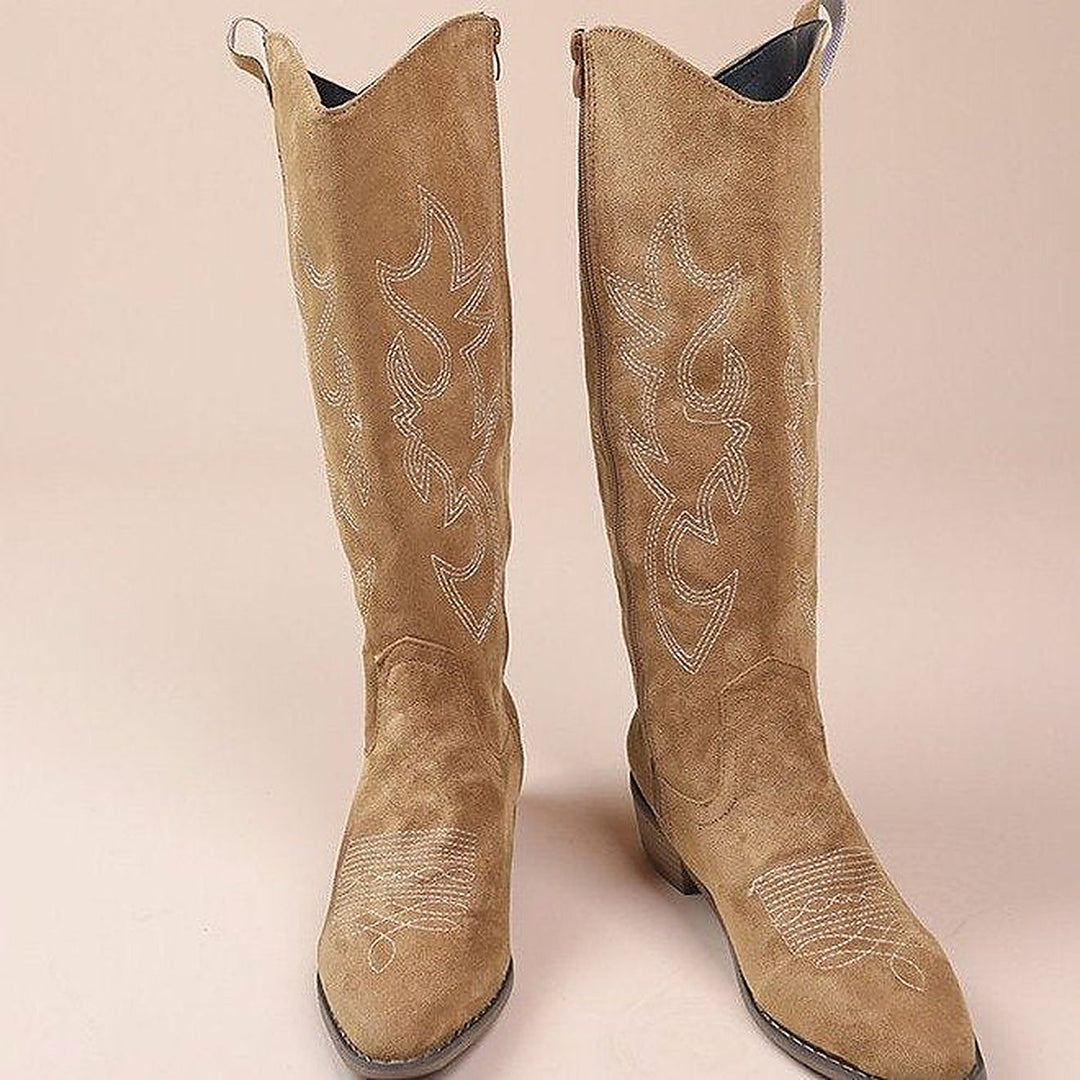 Women's Embroidered Knee-High Western Boots
