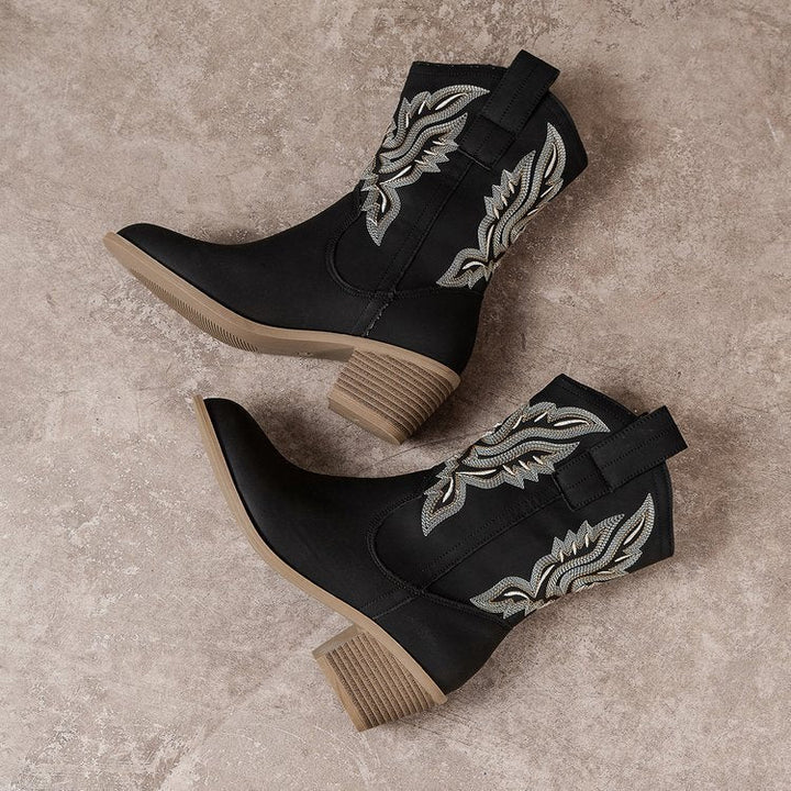 Women's Embroidered Mid-Calf Western Boots