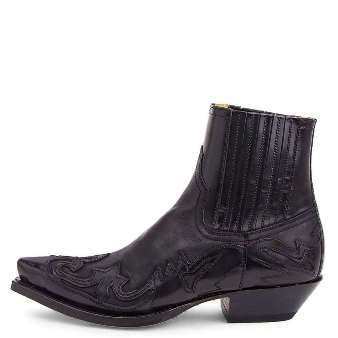 Men's Embroidered Pointed-Toe Western Ankle Boots